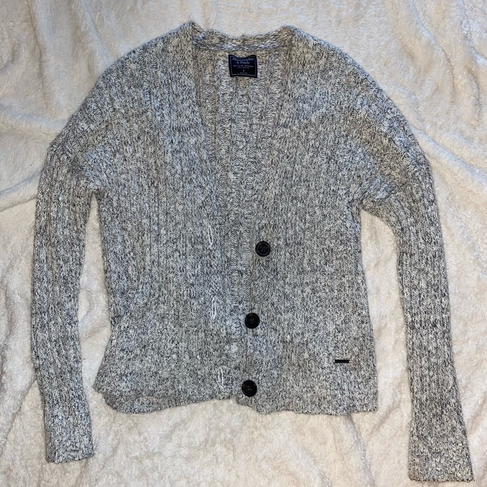 Grey Abercrombie and Fitch Cardigan Size Small